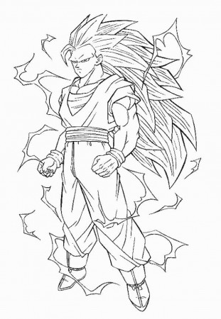 Dragon Ball Z, : Goku Super Saiyan 3 Form in Dragon Ball Z Coloring Page |  Goku super saiyan, Dragon coloring page, Super coloring pages