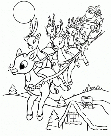 reindeer christmas coloring pages - Clip Art Library