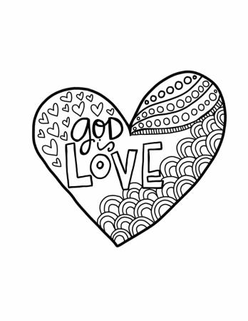 God is Love Free Coloring Page | alivelyhope.com
