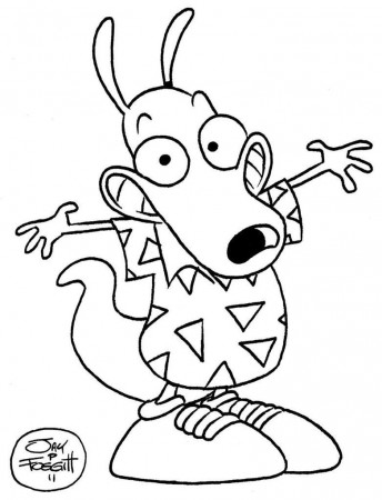 Rockos Modern Life Coloring Pages to Print | Cartoon coloring pages,  Rocko's modern life, Coloring pages