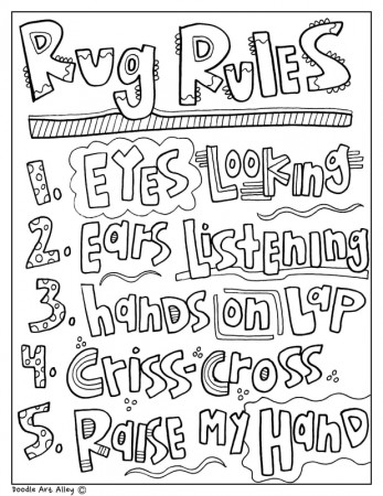 Rug Time Coloring Pages - Classroom Doodles