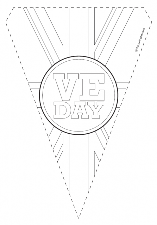 Colouring Pages: VE Day bunting