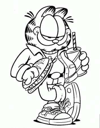 Garfield With Food Coloring Pages Free Toothbrush Coloring Pages ...