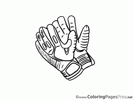 Gloves Football Children Soccer Colouring Page