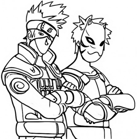 Coloring page Fortnite Naruto : Kakashi skin / Black Ops mask skins 8