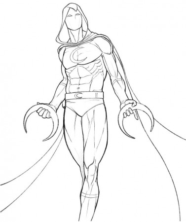 Marvel Moon Knight Coloring Page - Free Printable Coloring Pages for Kids