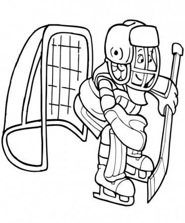 Hockey Goal Keeper Coloring Page