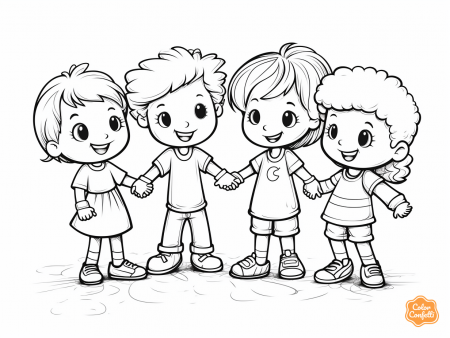 Teamwork Coloring Page for Kids | Free ...