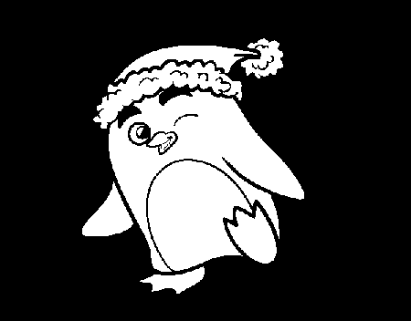 Penguin with Christmas hat coloring page - Coloringcrew.com