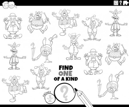 kind game with cartoon clowns coloring page
