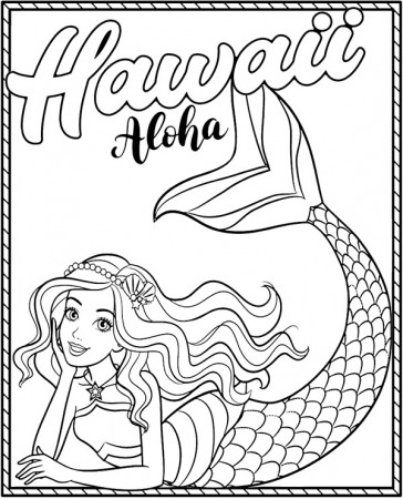 Mermaid Barbie coloring page sheet ...