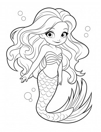 44 Mermaid Coloring Pages For Kids And ...