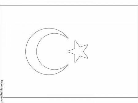 Turkey flag coloring page | Coloring pages