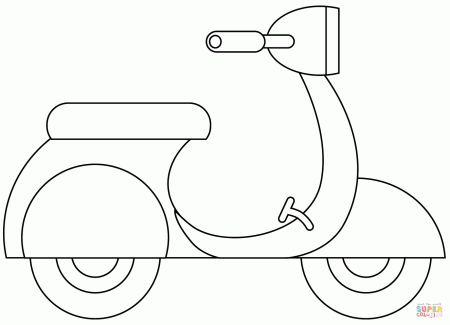 Motor Scooter coloring page | Free Printable Coloring Pages