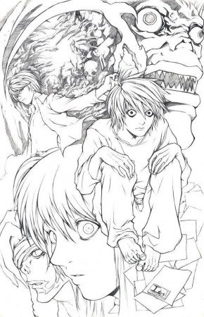 Characters from Death Note Coloring Page - Free Printable Coloring Pages  for Kids