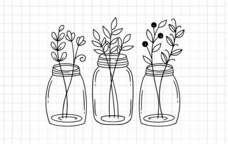 Flower Mason Jar Doodle Graphic by Kheydi Arts · Creative Fabrica