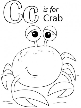 Crab Letter C Coloring Page - Free Printable Coloring Pages for Kids