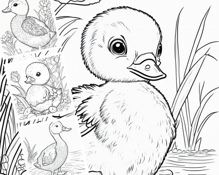 Spring Duckling Coloring Pages for Kids Montessori Coloring - Etsy