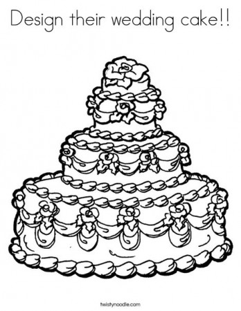 Design their wedding cake Coloring Page - Twisty Noodle