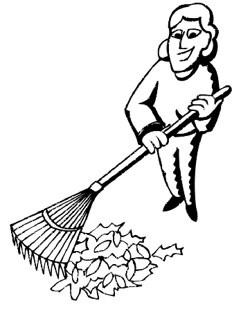 drawing of someone raking - Clip Art Library