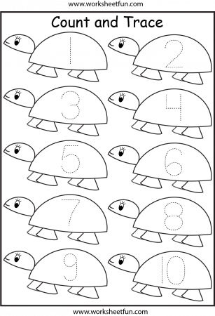 number 1 10 coloring and tracing worksheet - Clip Art Library