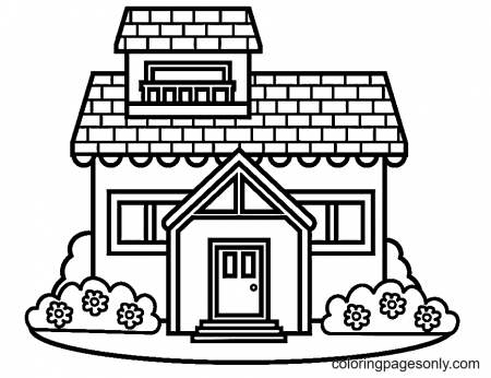 Cute House Coloring Pages - House Coloring Pages - Coloring Pages For Kids  And Adults