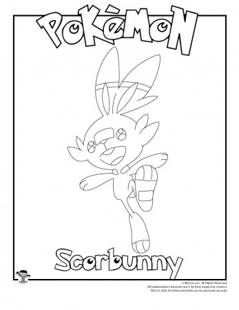 Scorbunny Coloring Page | Woo! Jr. Kids Activities