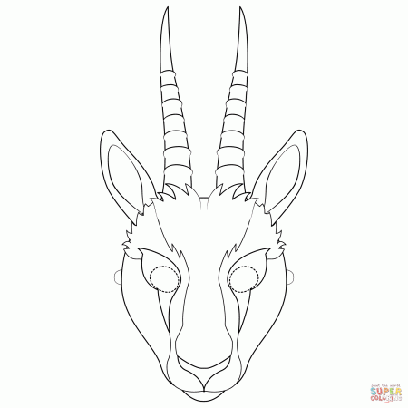 Gazelle Mask coloring page | Free Printable Coloring Pages