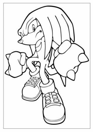 Knuckles the Echidna from the Sonic X Coloring Page | Mobil ...