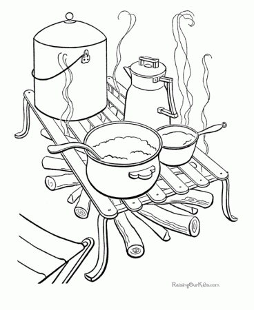 Camping Printable - Coloring Pages for Kids and for Adults