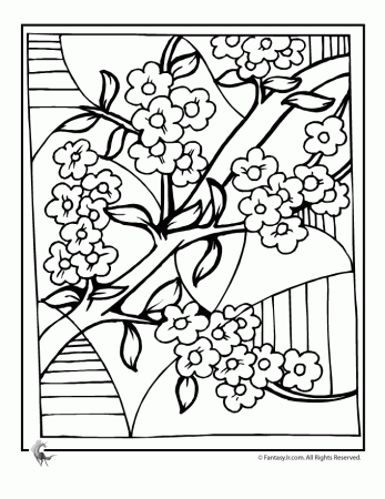 Cherry Blossom Coloring Pages Cherry Blossom Art Coloring ...