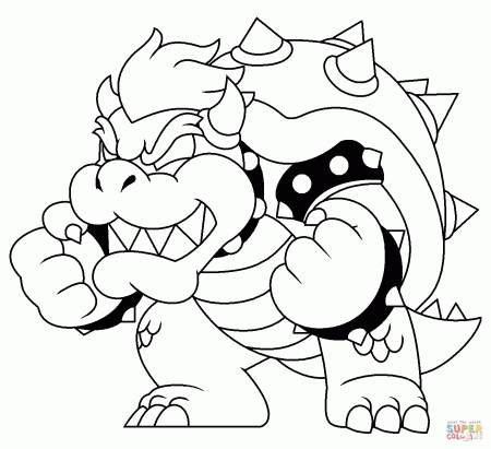 Bowser coloring page | Free Printable Coloring Pages