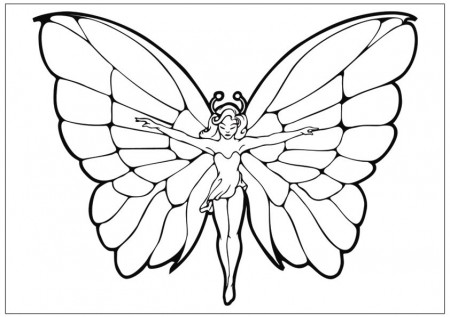 Butterflies With Fairies Coloring Pages - Coloring Pages For All Ages