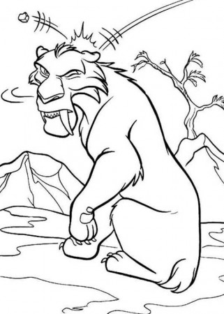 The Animals of the Ice Age Diego Hit by Little Rock Coloring Pages ...