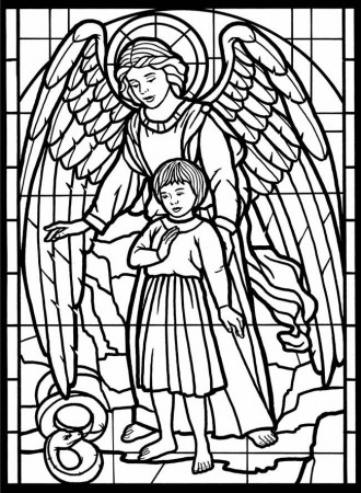 Stained Glass Window Coloring - Coloring Pages for Kids and for Adults