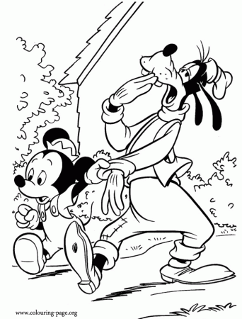Mickey Mouse - Mickey Mouse and Goofy coloring page