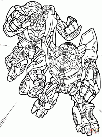 Bumblebee And Jazz coloring page | Free Printable Coloring Pages