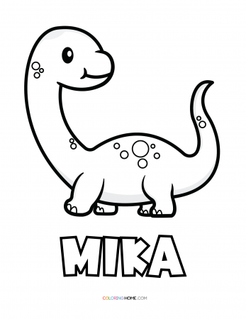 Mika dinosaur coloring page