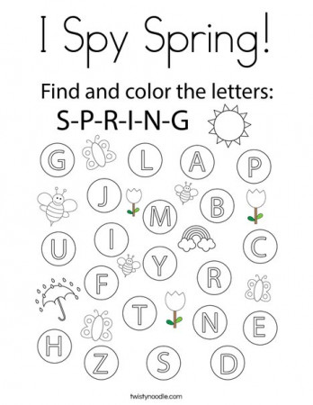 I Spy Spring Coloring Page - Twisty Noodle