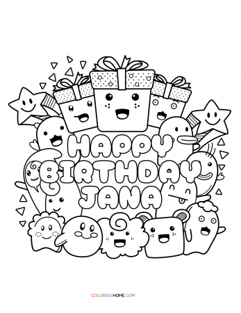Happy Birthday Jana coloring page