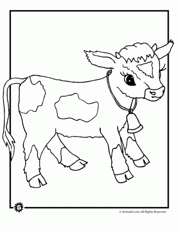 Cow Coloring Pages Baby Cow Coloring Page – Animal Jr. | Baby ...