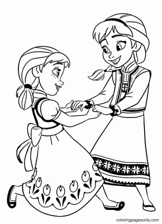 Little Elsa & Anna Coloring Pages - Elsa and Anna Coloring Pages - Coloring  Pages For Kids And Adults