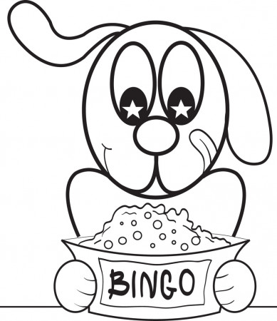 Printable Bingo The Cartoon Dog Coloring Page for Kids – SupplyMe