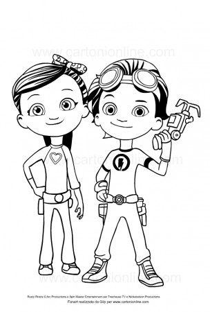 Drawing of Rusty e Ruby di Rusty Rivets coloring page