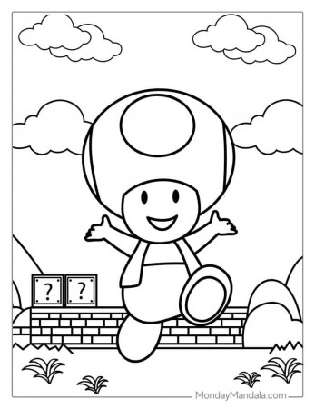 50 Mario Coloring Pages (Free PDF Printables)
