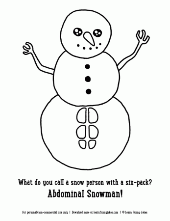 Christmas coloring pages for kids - Abdominal Snowman — Learn Funny Jokes