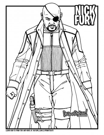 How to Draw NICK FURY (Marvel Cinematic Universe) Drawing Tutorial | Draw  it, Too!