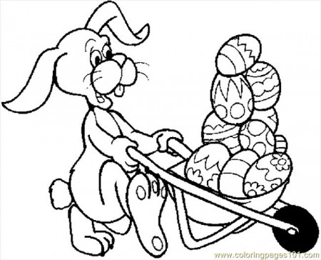 Bunny With Wheelbarrow 2 Coloring Page - Free Holidays Coloring Pages :  ColoringPages101.com
