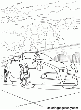 Alfa Romeo 8C Spider Coloring Page ...