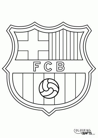 FC Barcelona Badge Printable Colouring Page - Colouring Crafts
